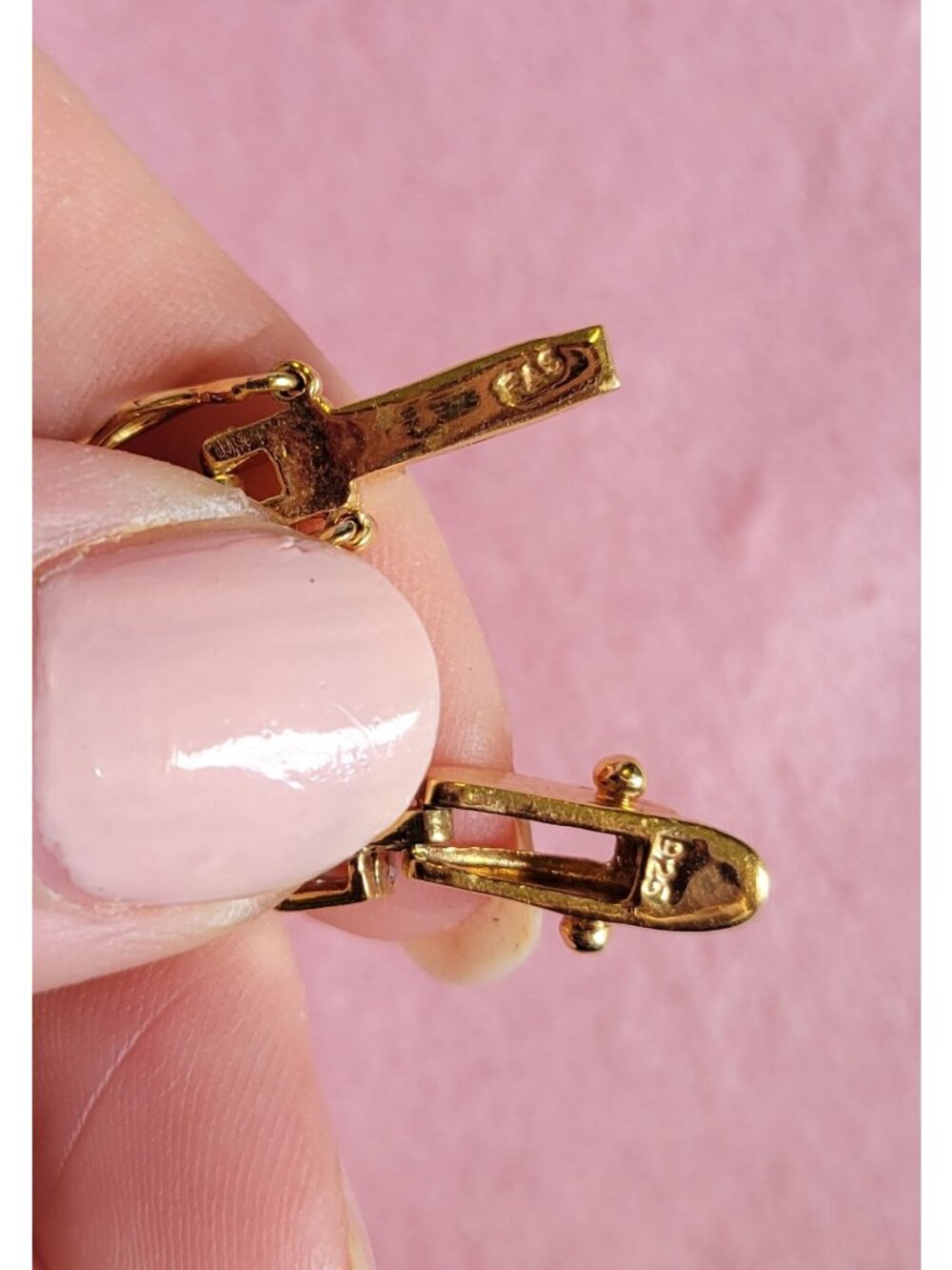 Stamped 925 FAS Gold Tone Clear Rhinestone Link Bracelet BR1 - Picture 6 of 7
